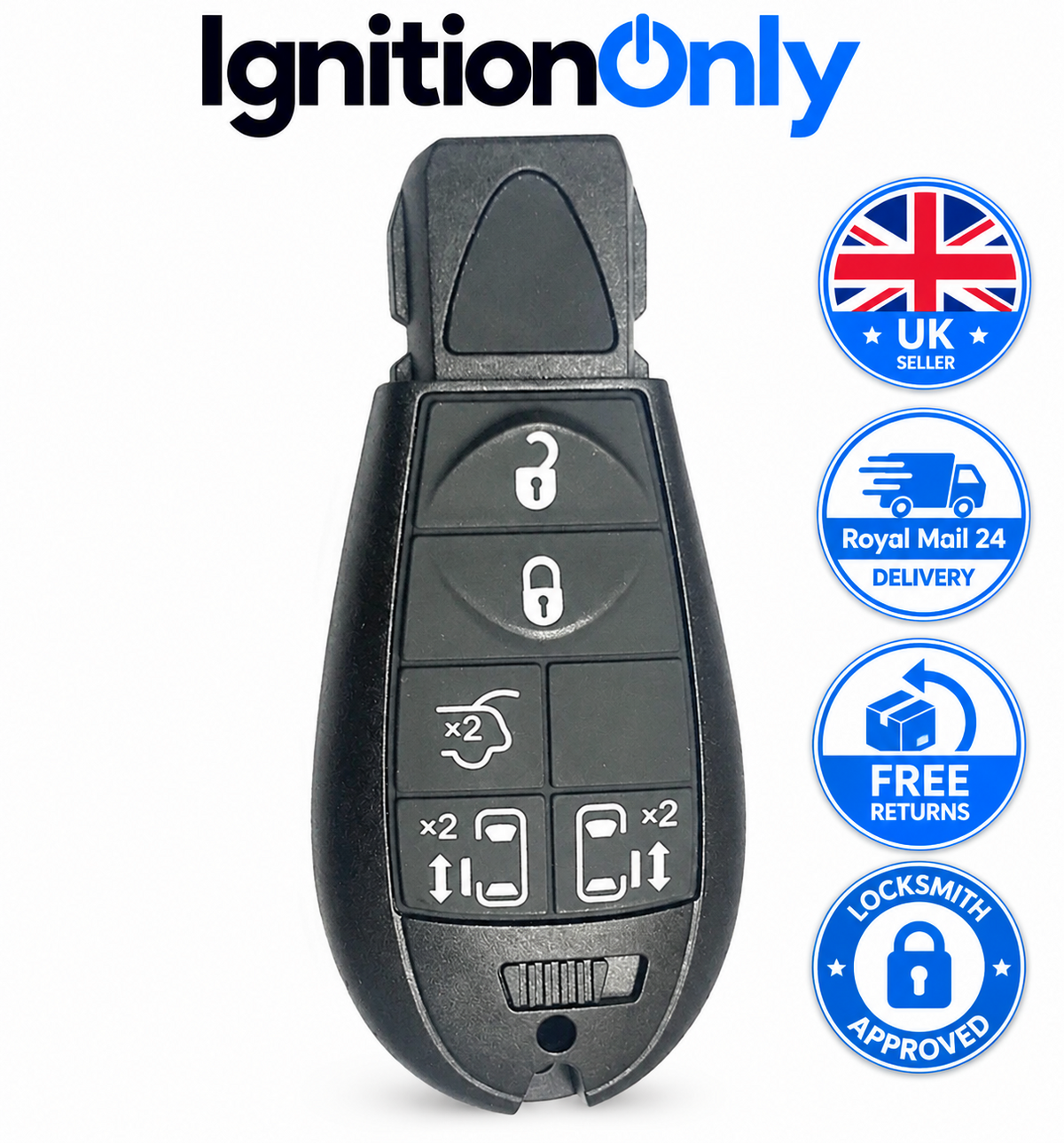 Chrysler Grand Voyager Key Case 5 Button Remote Fob FOBIK 2008-2018