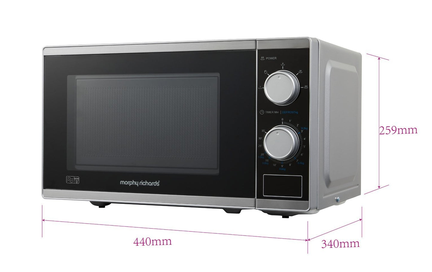 Morphy Richards 20L 800W Solo Standard Microwave - Silver