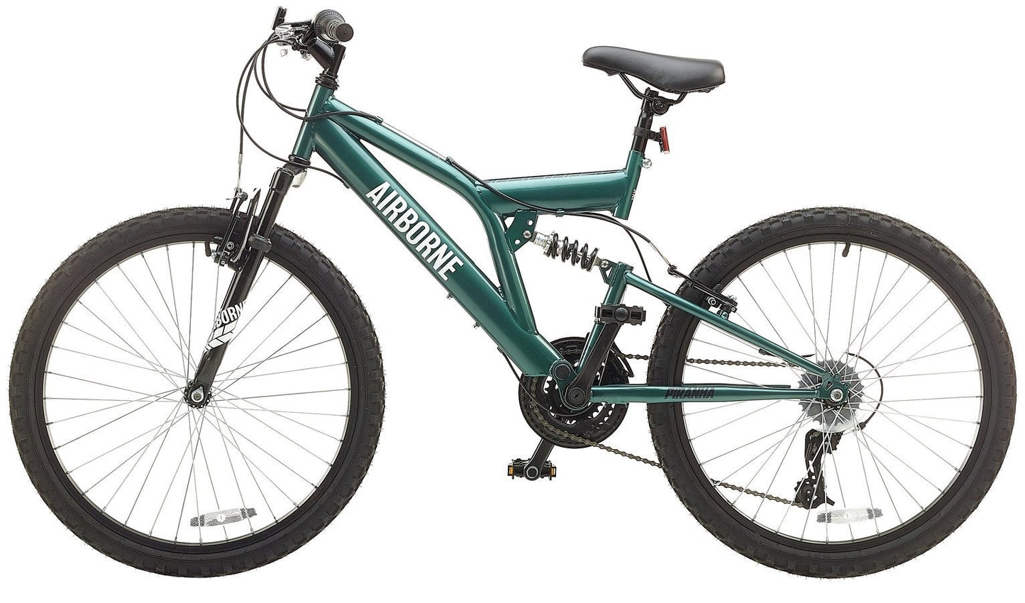 Piranha 24 Inch Unisex Mountain Bike - Dark Green