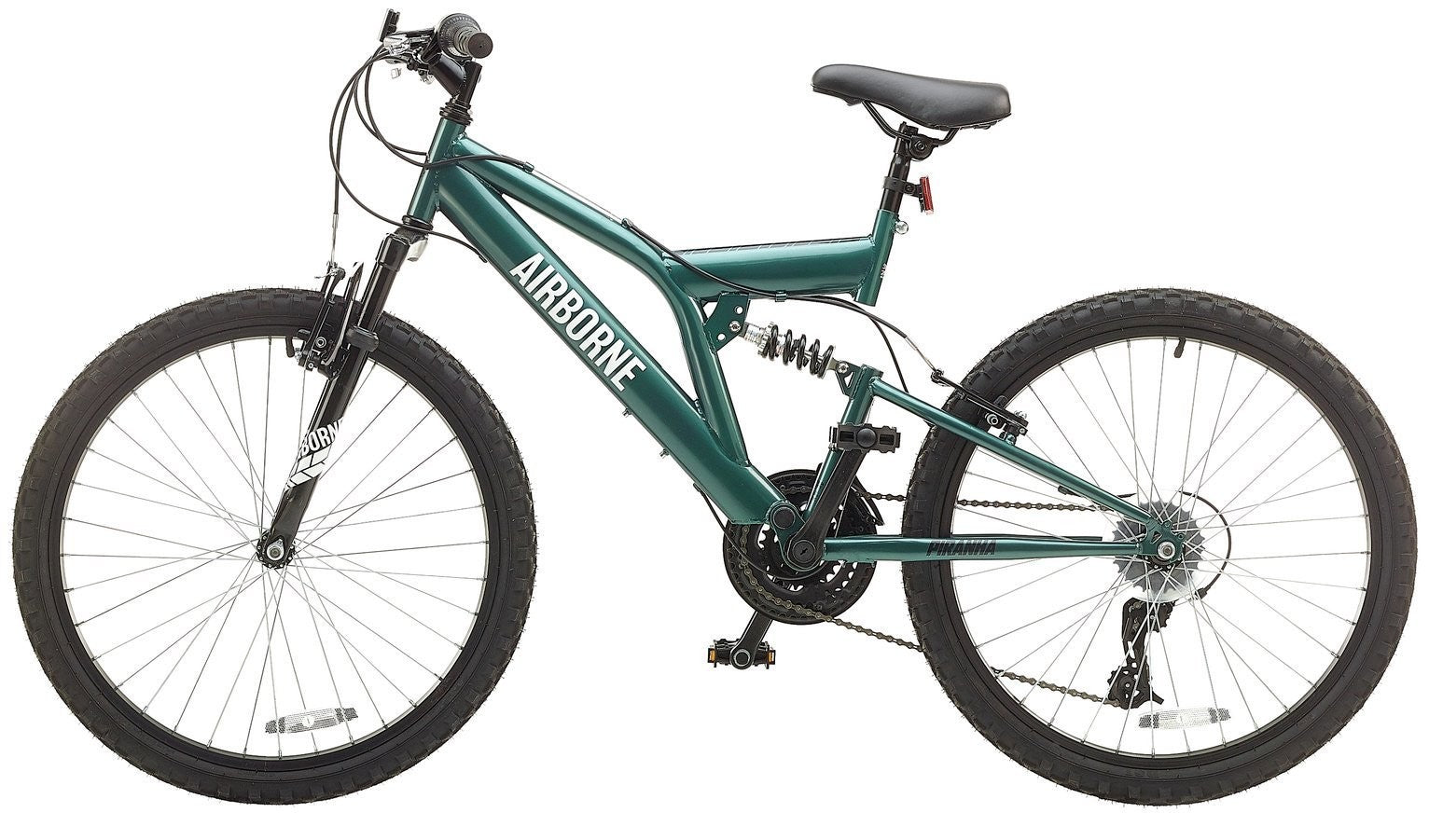 Piranha 24 Inch Unisex Mountain Bike - Dark Green