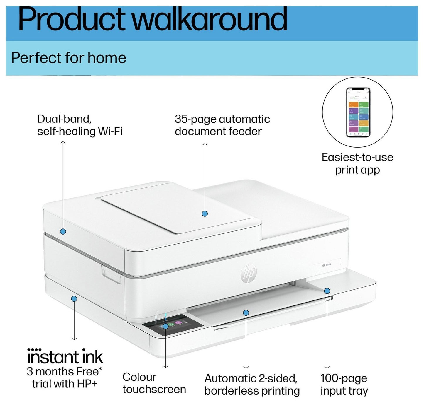 HP Envy 6530e Wireless Photo Printer &  Instant Ink