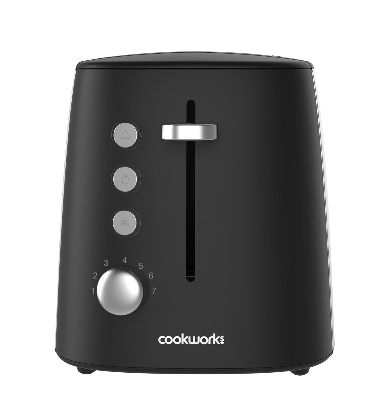Cookworks Long Slot 4 Slice Toaster - Black and Silver