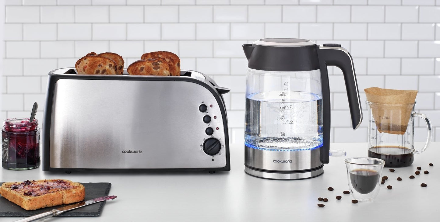 Cookworks Illuminating Kettle - Glass and Stainless Steel