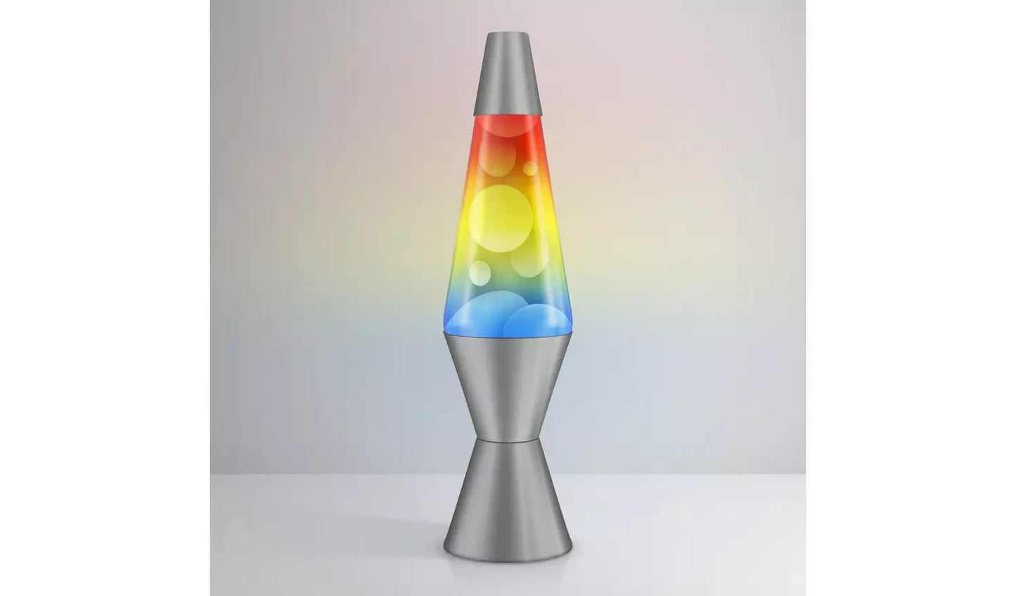 Rainbow Glitz Lava Lamp 14.5in - Yellow & Silver
