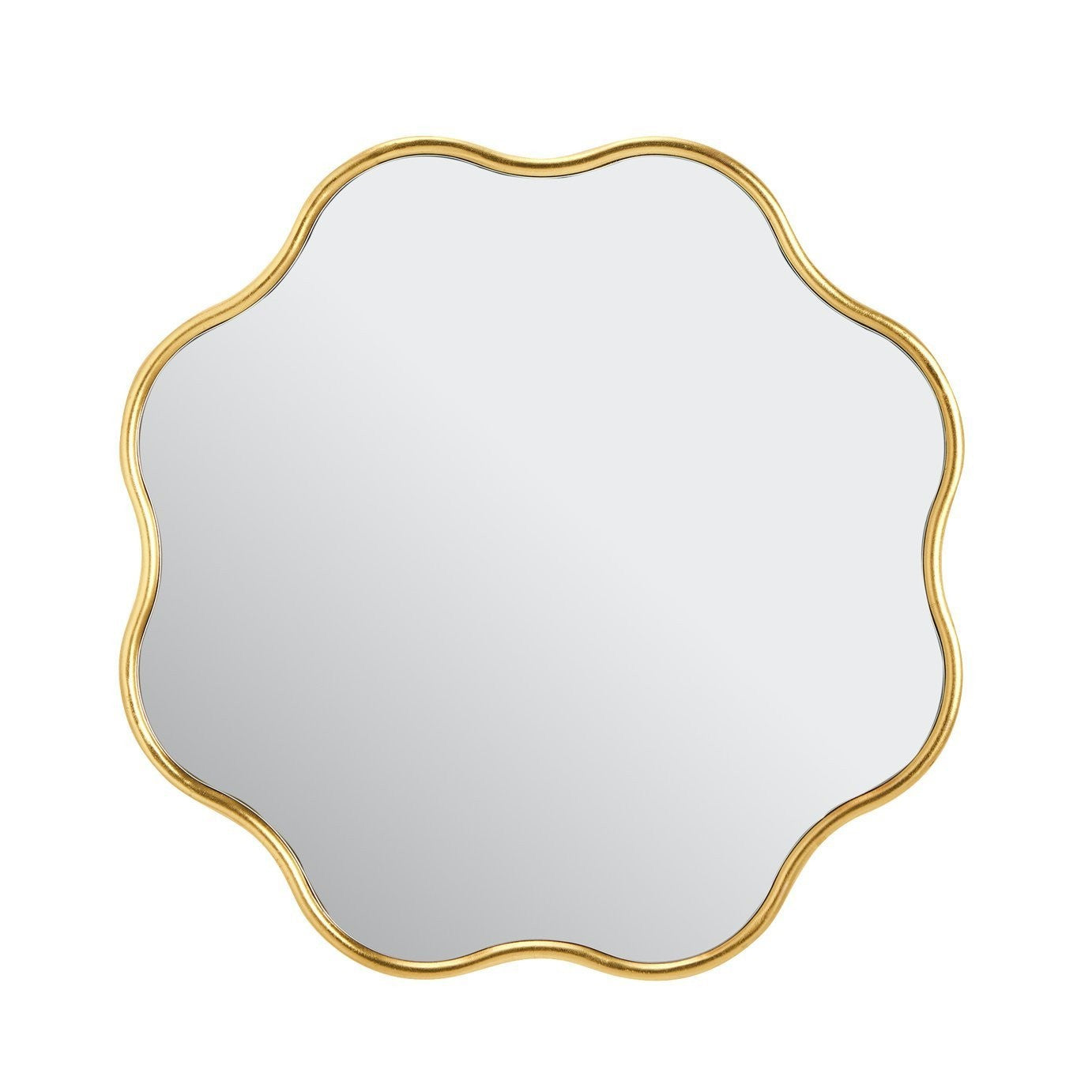 Habitat Gold Coloured Wavy Round Wall Mirror - 60x60cm