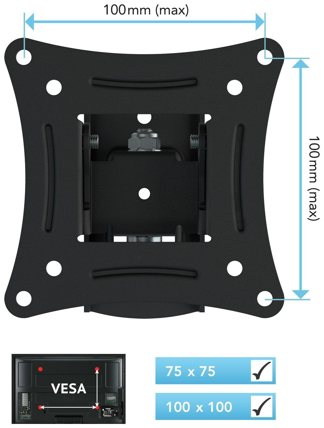 AVF Tilt & Turn Up to 28 inch Monitor & TV Bracket