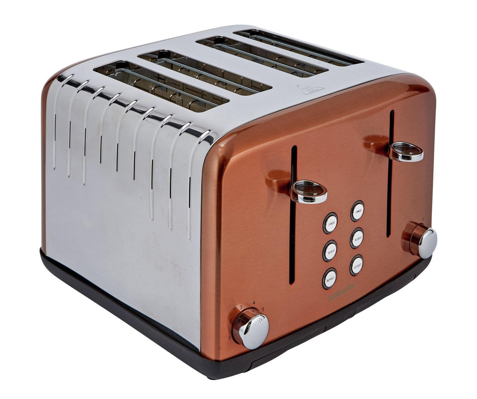 COOKWORKS COPPER STAINLESS STEEL 4 SLICE TOASTER