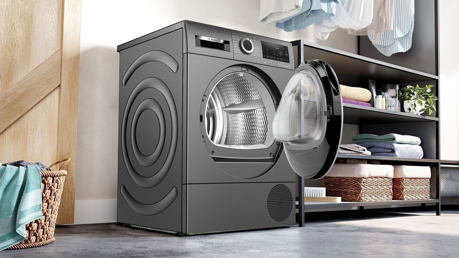 Bosch WQG245R2GB 9kg Heat Pump Tumble Dryer - Graphite