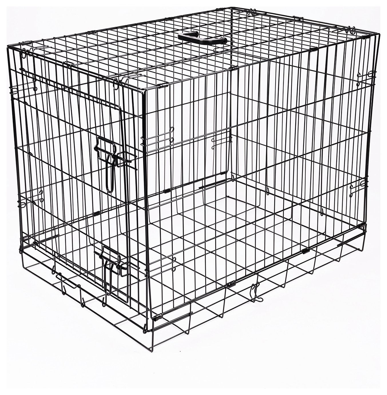 Medium Metal Dog Cage Crate | Folding Travel Pet Carrier | 77×54×60cm