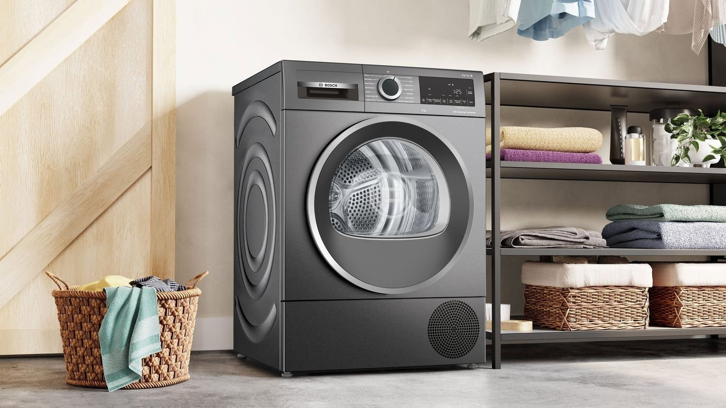 Bosch WQG245R2GB 9kg Heat Pump Tumble Dryer - Graphite