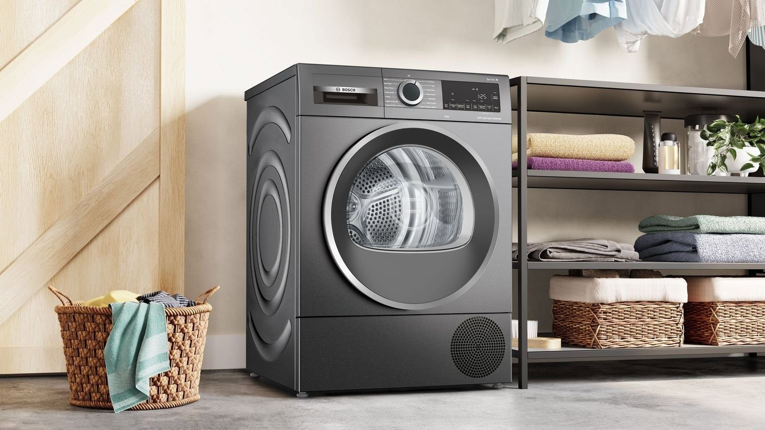 Bosch WQG245R2GB 9kg Heat Pump Tumble Dryer - Graphite