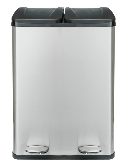 Habitat 55 Litre Twin Compartment Pedal Bin - Steel
