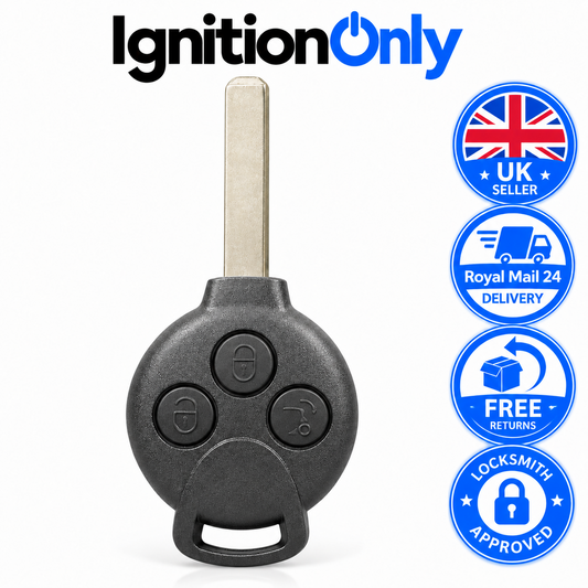 3 Button Remote Key Fob 434MHz PCF7941 for Smart Fortwo 451 2007-2015