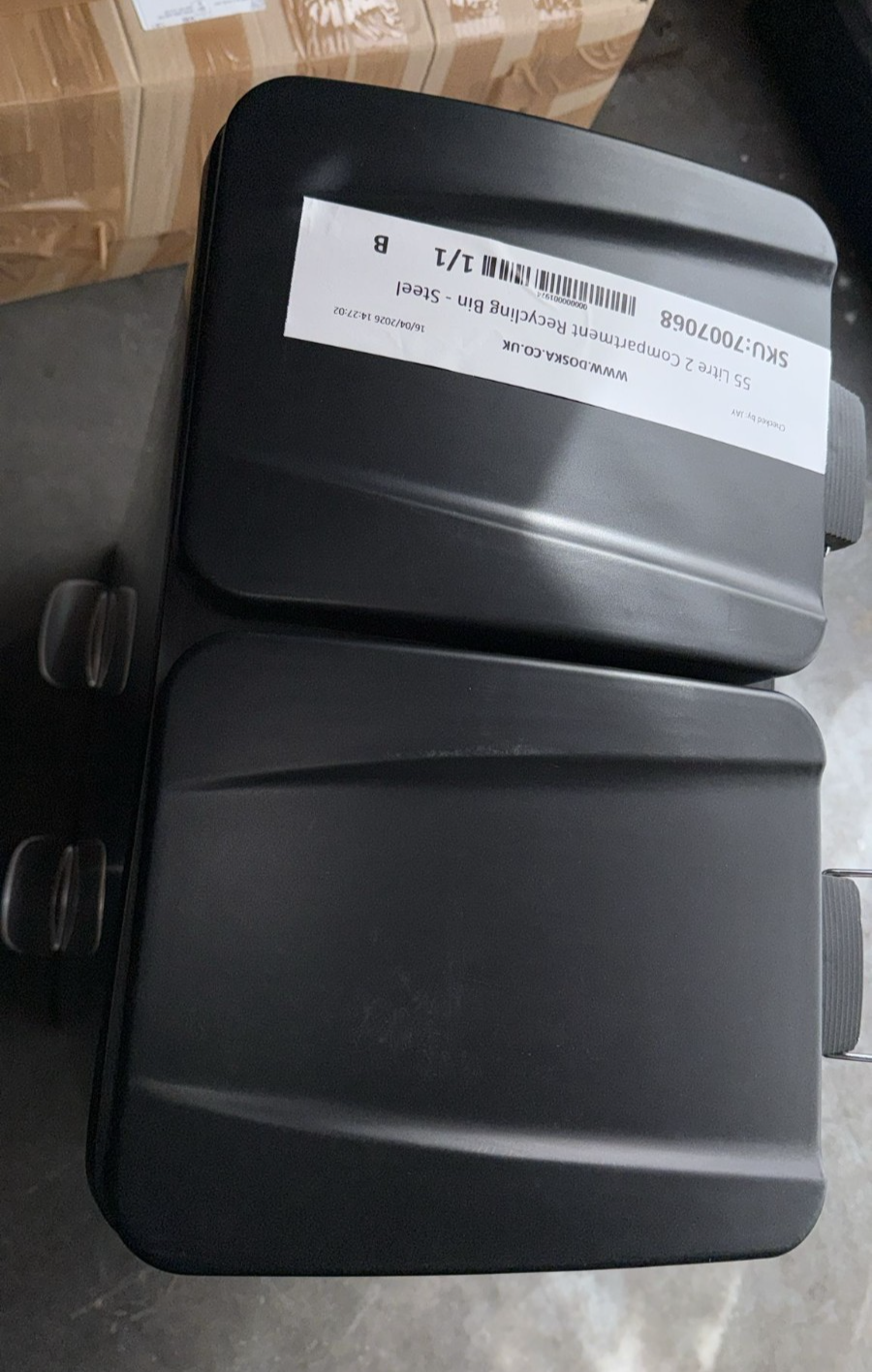Habitat 55 Litre 2 Compartment Recycling Bin - Steel