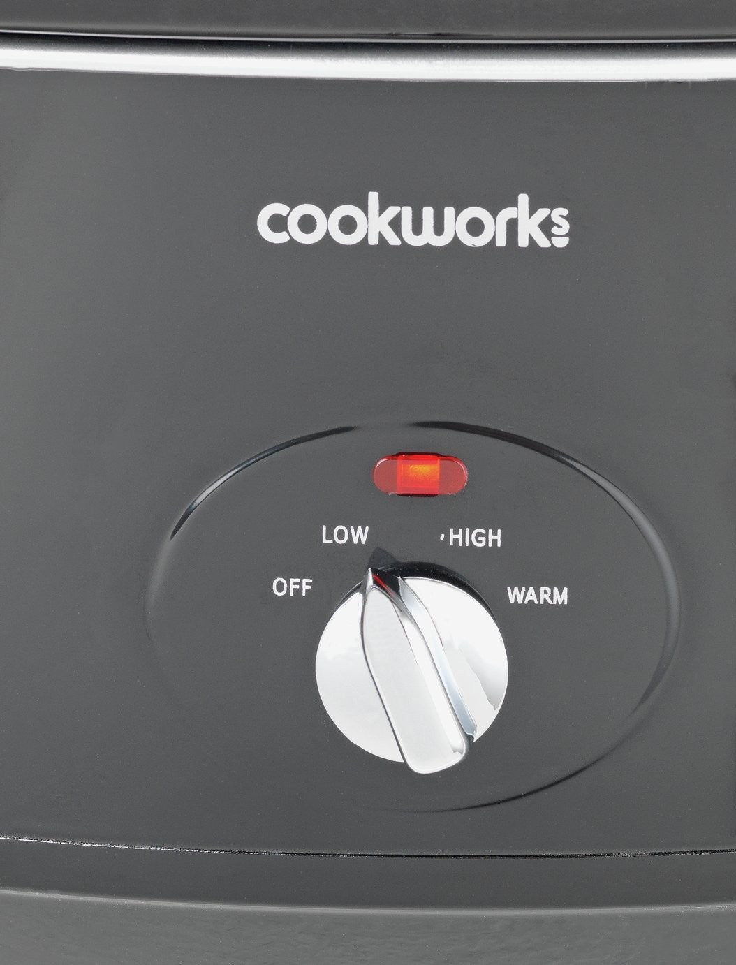 Cookworks 6.5L Slow Cooker Black 320W 3 Heat Settings Glass Lid Ceramic Bowl