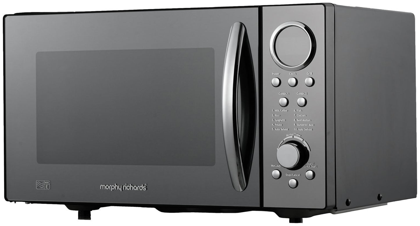 Morphy Richards 900W Standard Microwave with Grill - Black