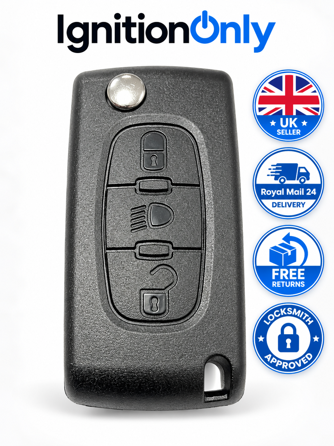 Citroen C4 Grand Picasso Key Case 3 Button Flip Remote Fob 2004-2010
