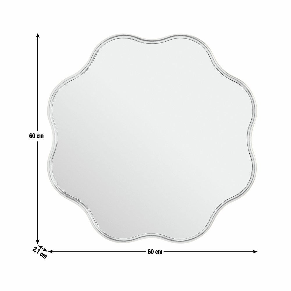 Habitat Gold Coloured Wavy Round Wall Mirror - 60x60cm