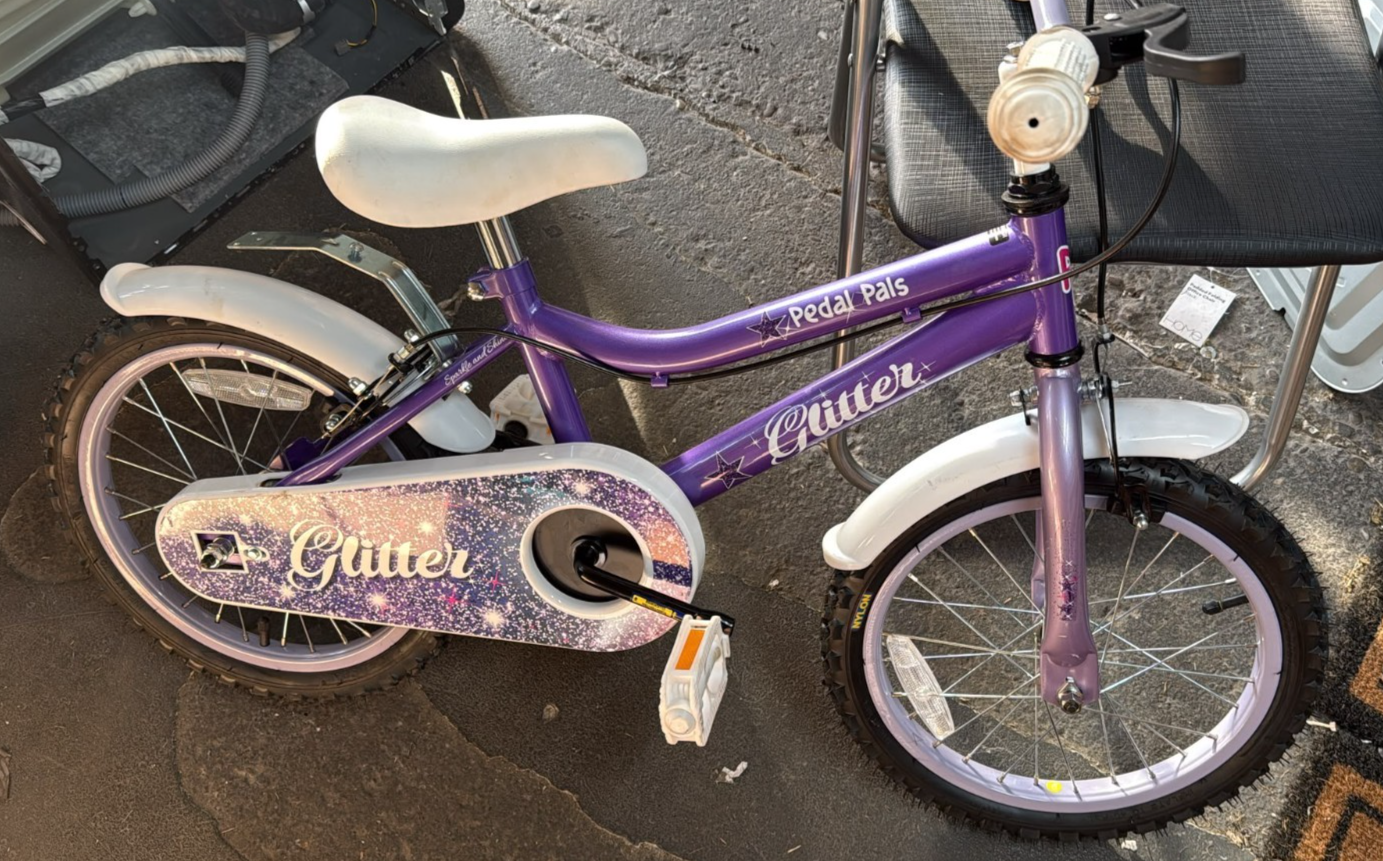 Pedal Pals Glitter 16 Inch Kids Mountain Bike Purple