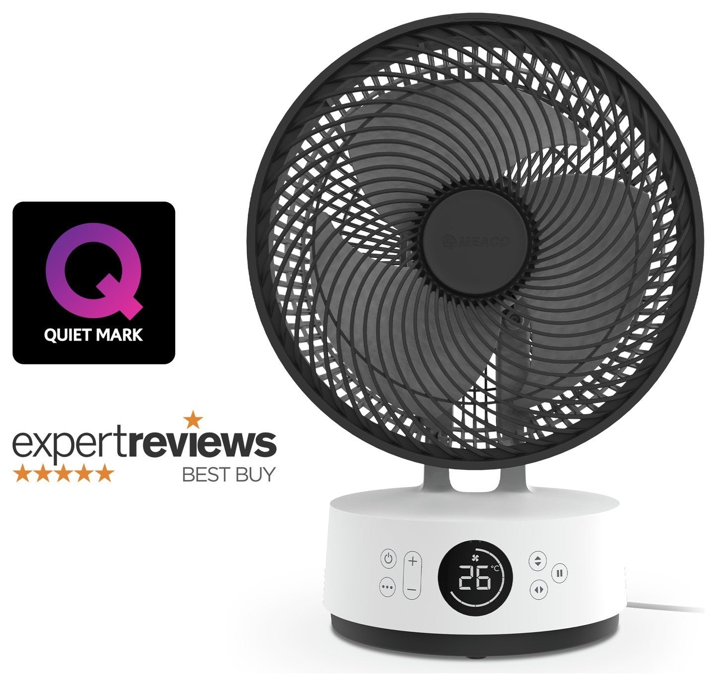 Meaco Sefte White Desk Fan - 10 Inch