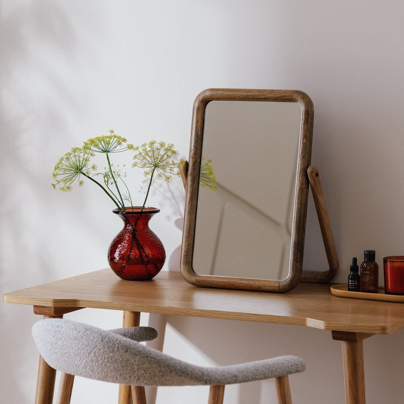Habitat Chunky Mango Wood Dressing Table Mirror - 53x39cm