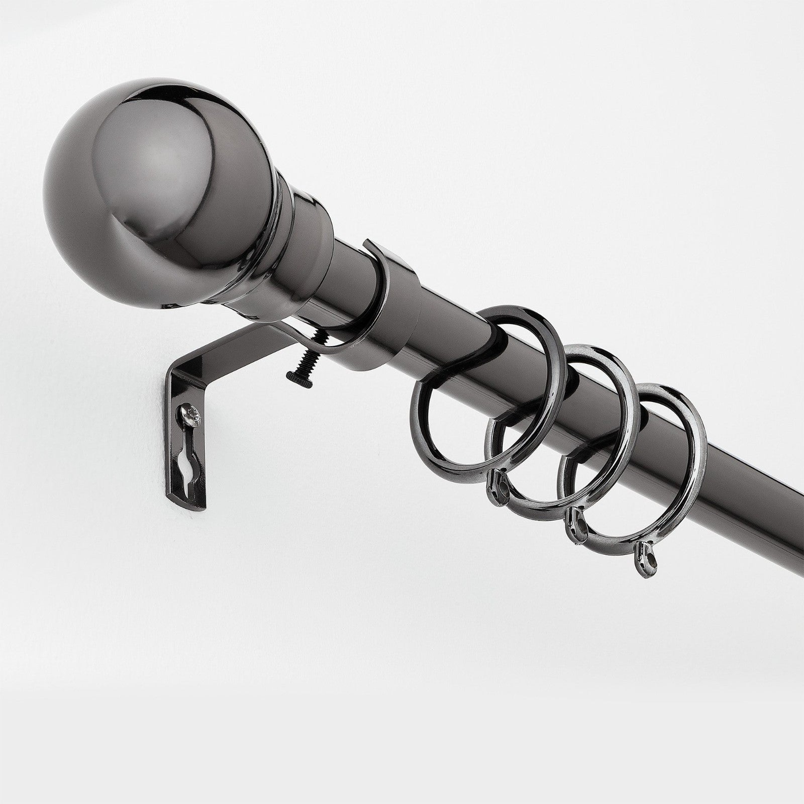 Argos Home Black Extendable Curtain Pole - 110cm - 300cm