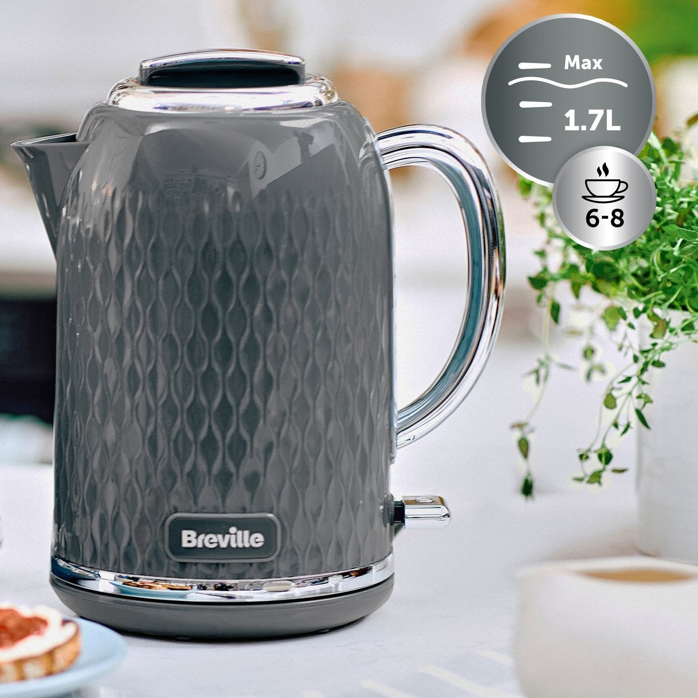 Breville VKT227 Curve Kettle - Grey and Chrome