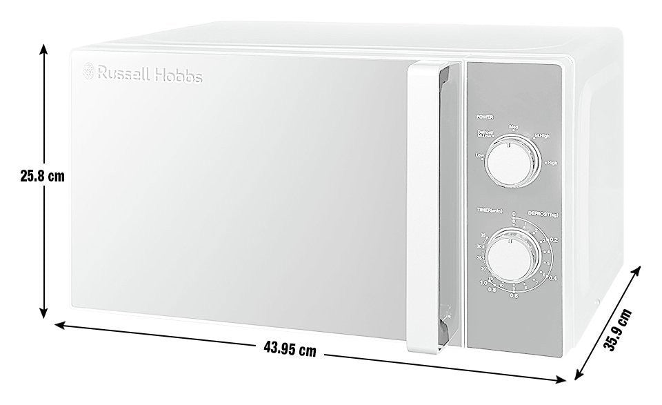 Russell Hobbs 800W Standard Microwave RHM2061 - Silver