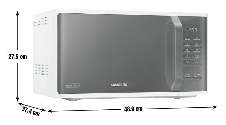 Samsung MS23K3513AW Solo Microwave Oven with Triple Distribution System - White