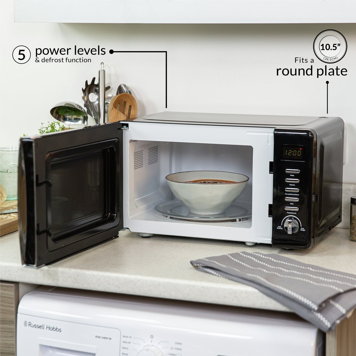 Russell Hobbs Worcester 700W Standard Microwave - Black