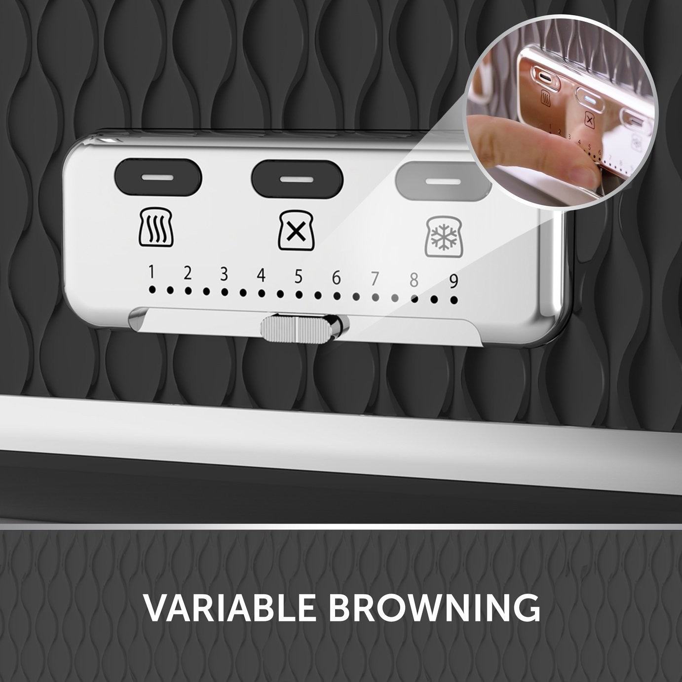 Breville VTT786 Curve 4 Slice Toaster - Black and Chrome