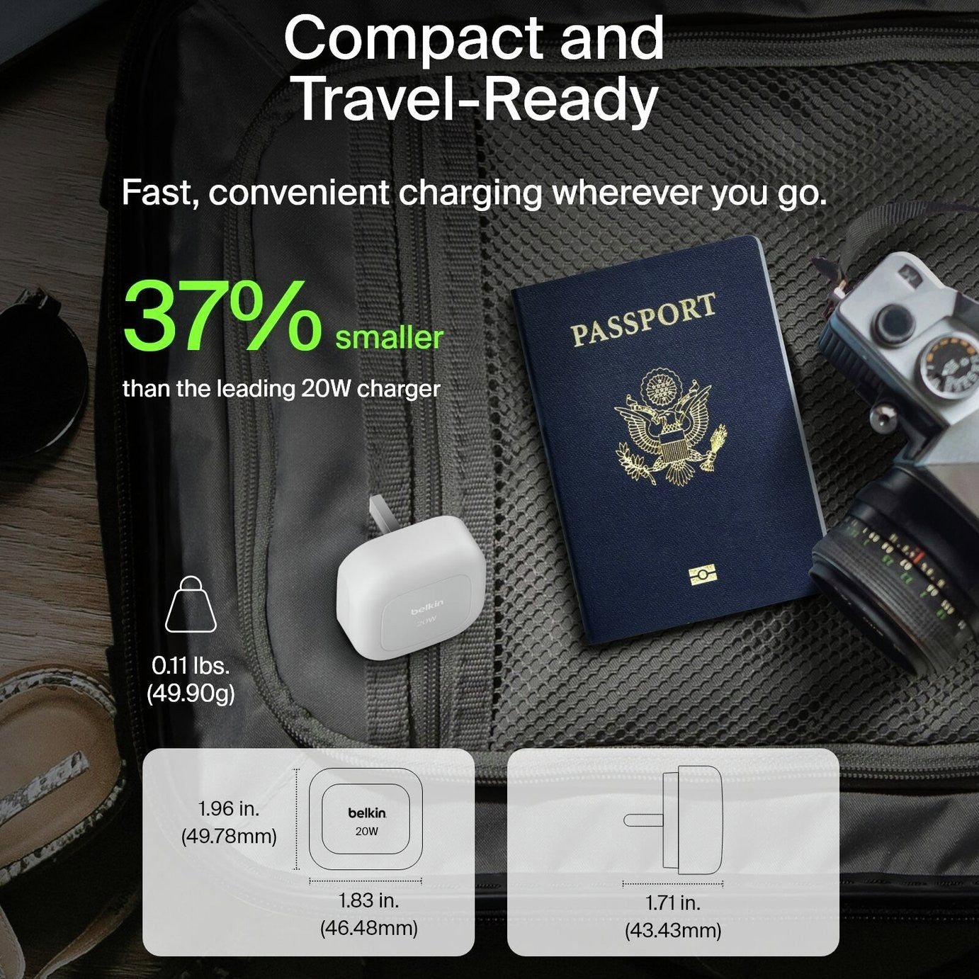 Belkin 20W USB-C Compact Fast Charger, Power Delivery