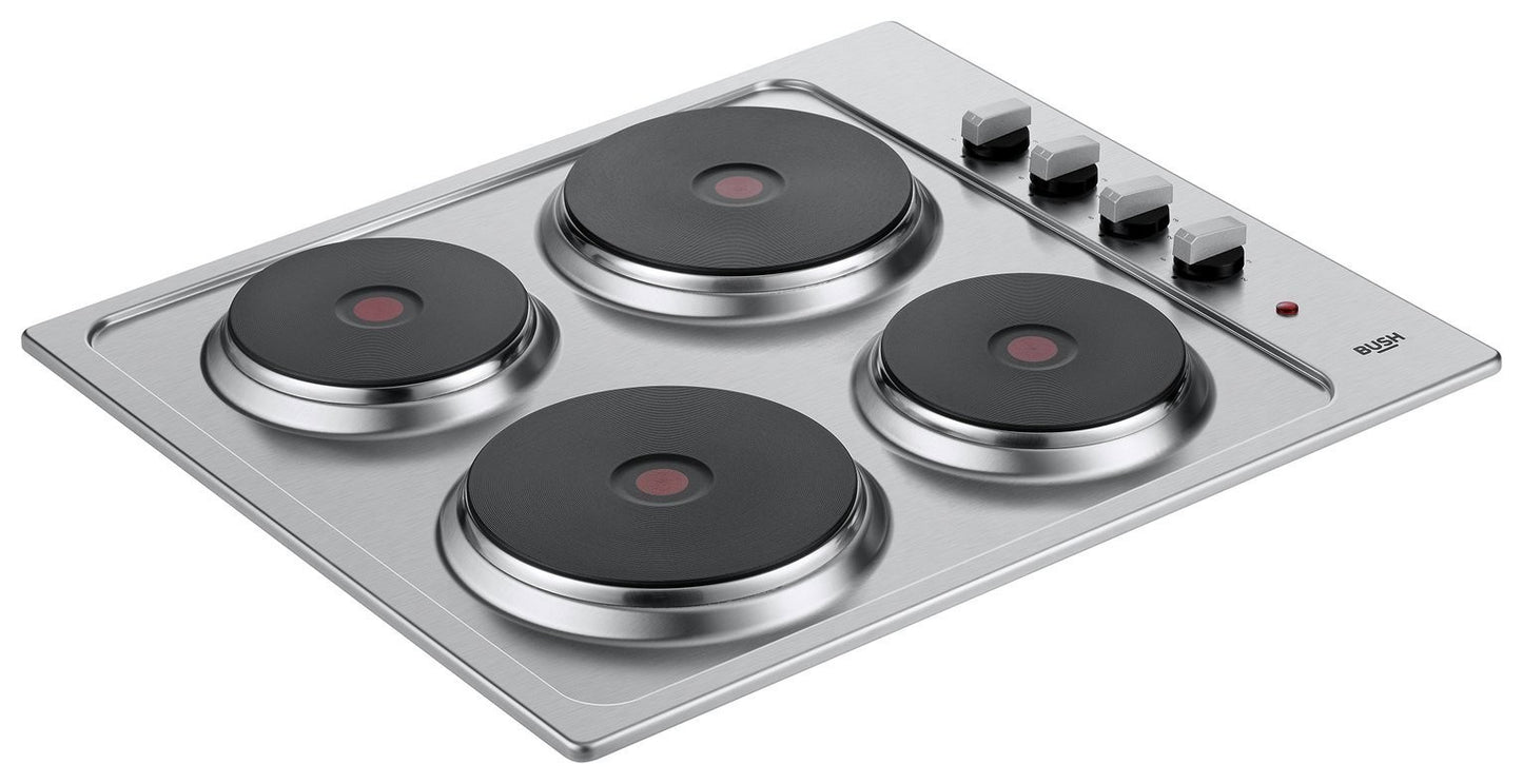 Bush RL60SPH Electric Solid Plate Hob - Stainless Steel