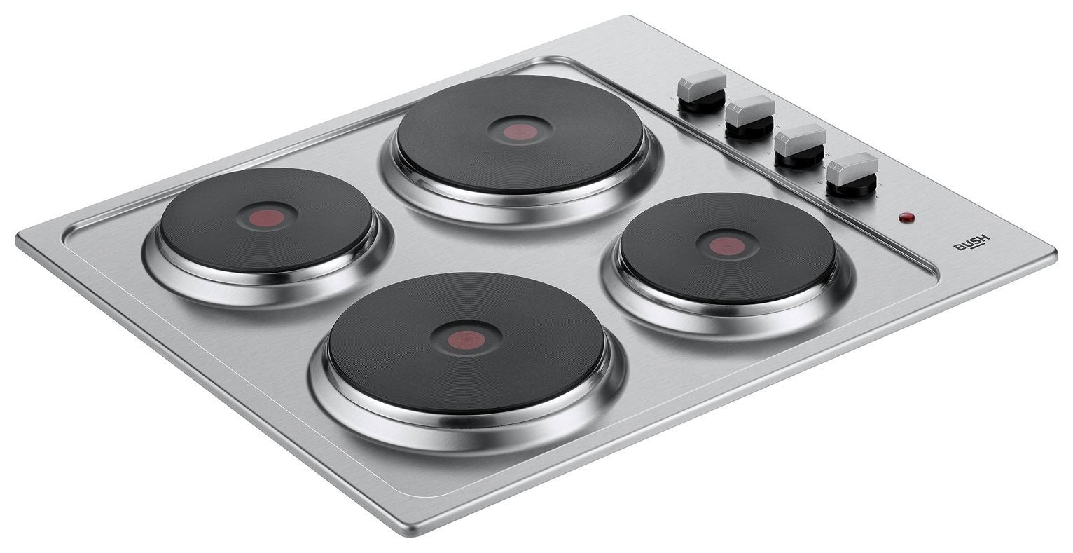 Bush RL60SPH Electric Solid Plate Hob - Stainless Steel