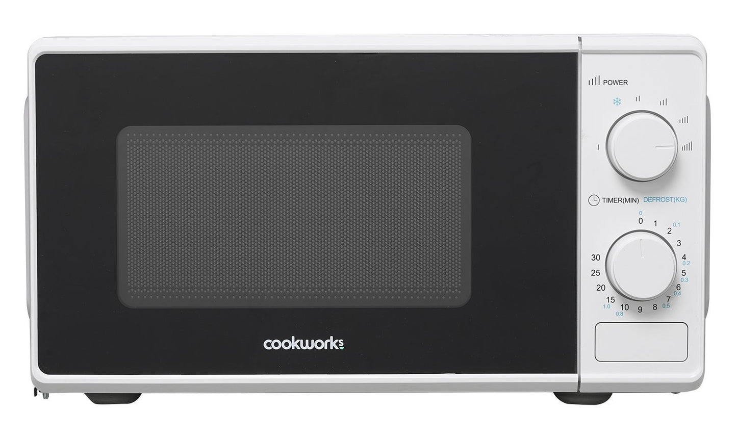Cookworks 17L 700W Standard Microwave Dial Setting 6 Power Level MM7 - WHITE