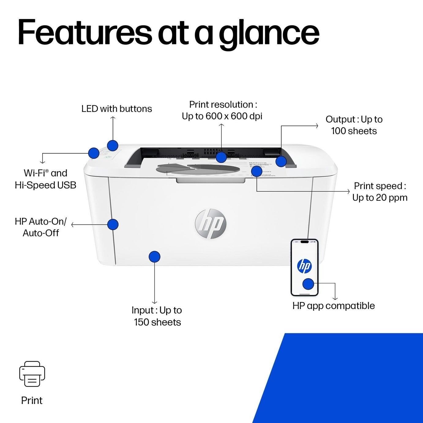 HP LaserJet M110w Wireless Mono Laser Printer