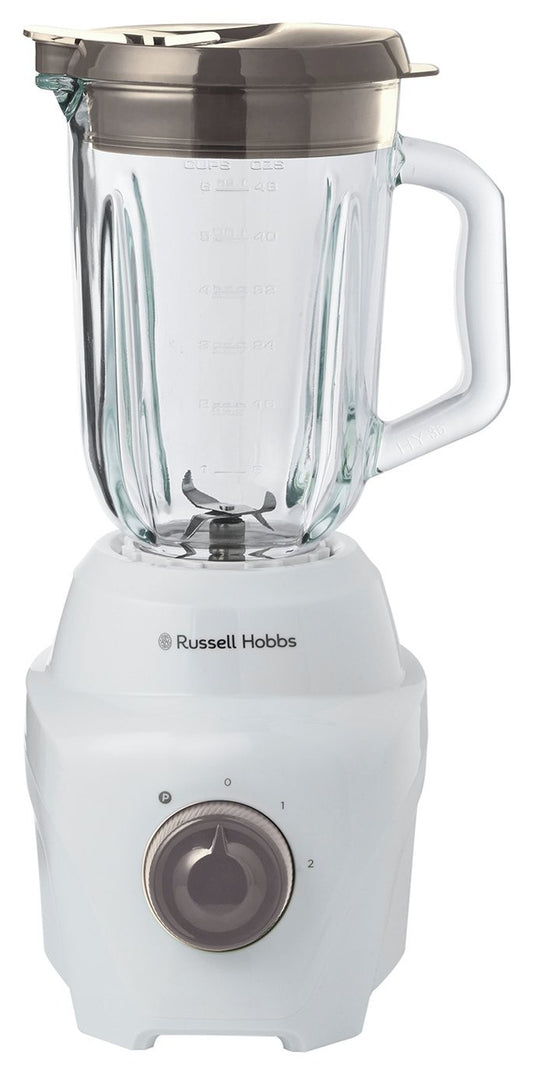 Russell Hobbs Tabletop Blender with 1.5L Glass Jug Go Create 550W White BY DOSKA