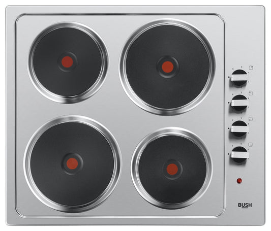 Bush RL60SPH Electric Solid Plate Hob - Stainless Steel