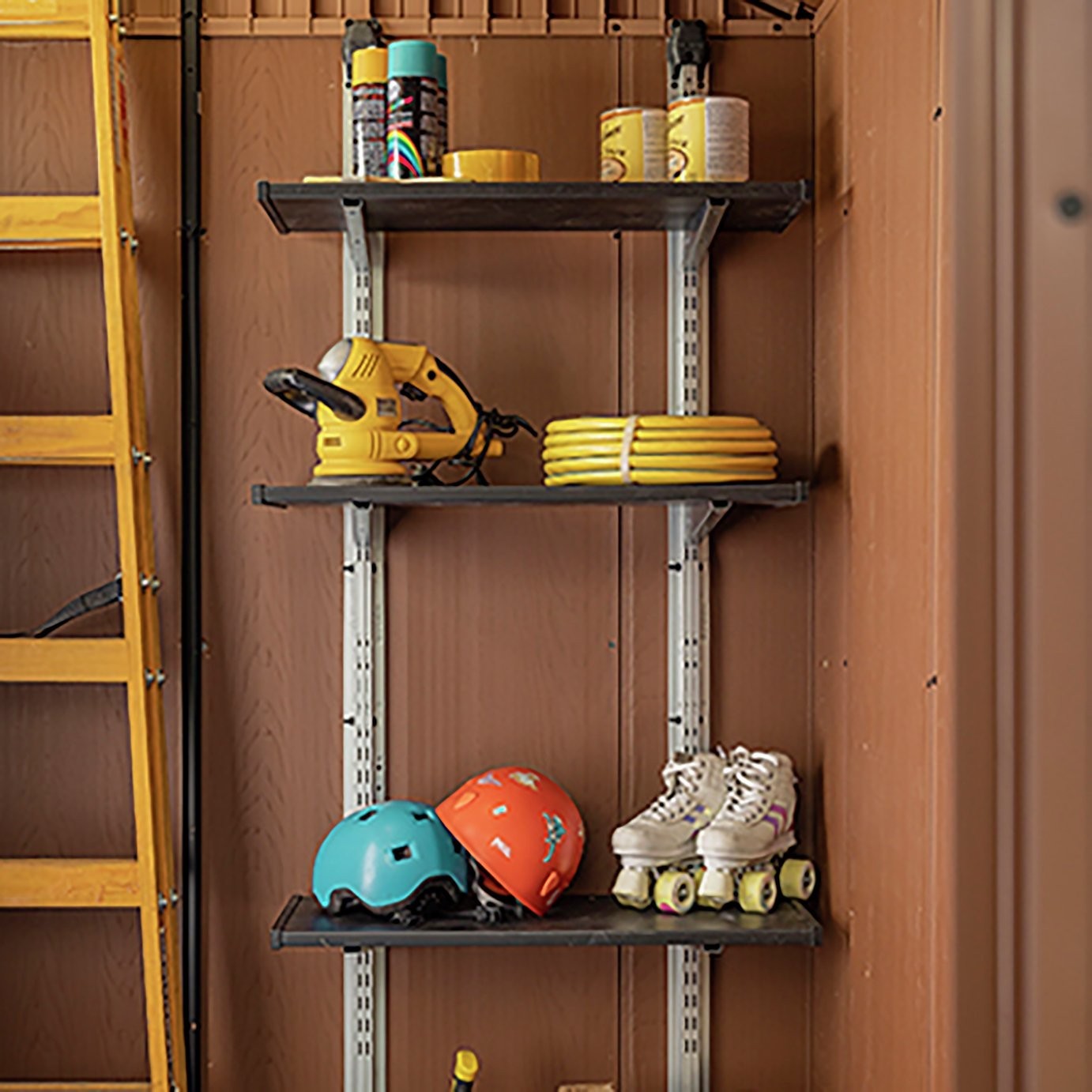 Keter Shed Adjustable Shelving Kit | 3 Shelves | 70cm | Steel Brackets