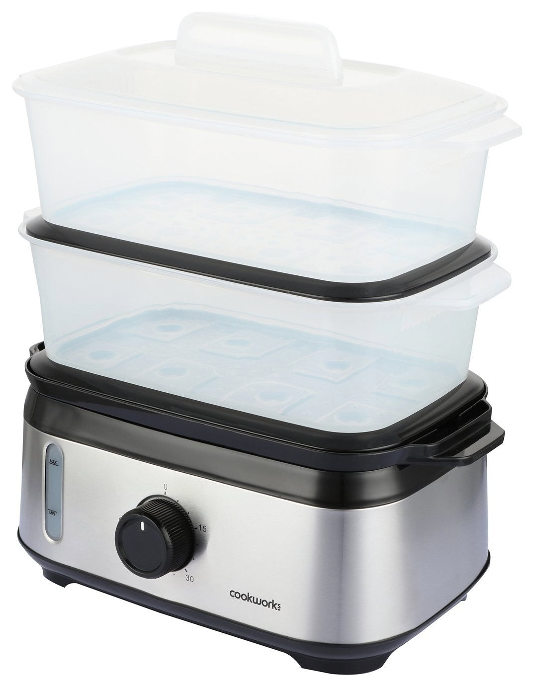 Cookworks FS1400-GS 2 Tier Steamer - Stainless Steel