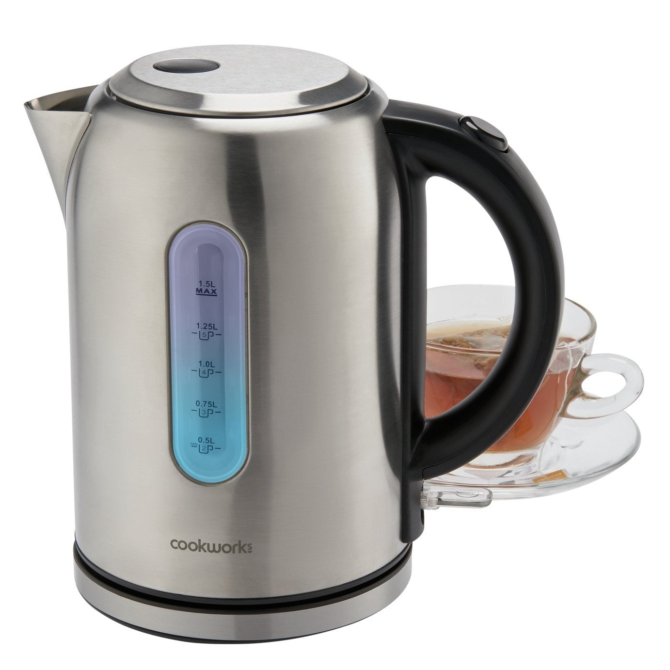 Cookworks Illuminated Kettle - Brushed Stainless Steel