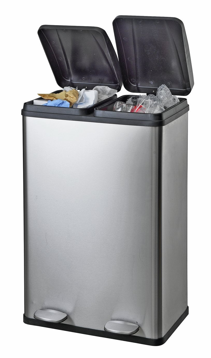 Habitat 55 Litre Twin Compartment Pedal Bin - Steel