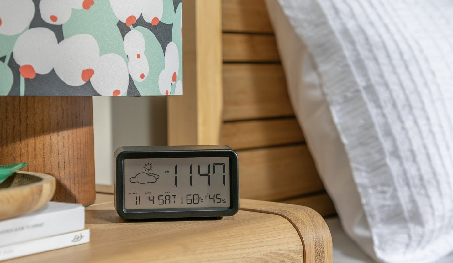 Constant LCD Display Digital Alarm Clock - Black