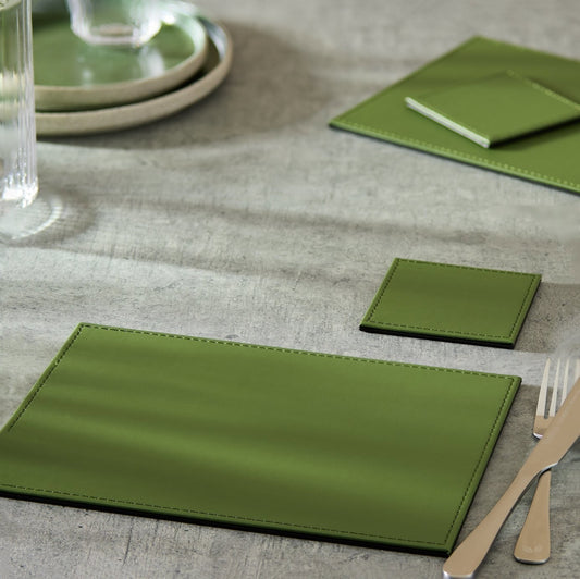 Placemats PU Leather Place Mats and Coasters Sets of 4 Washable Waterproof Table