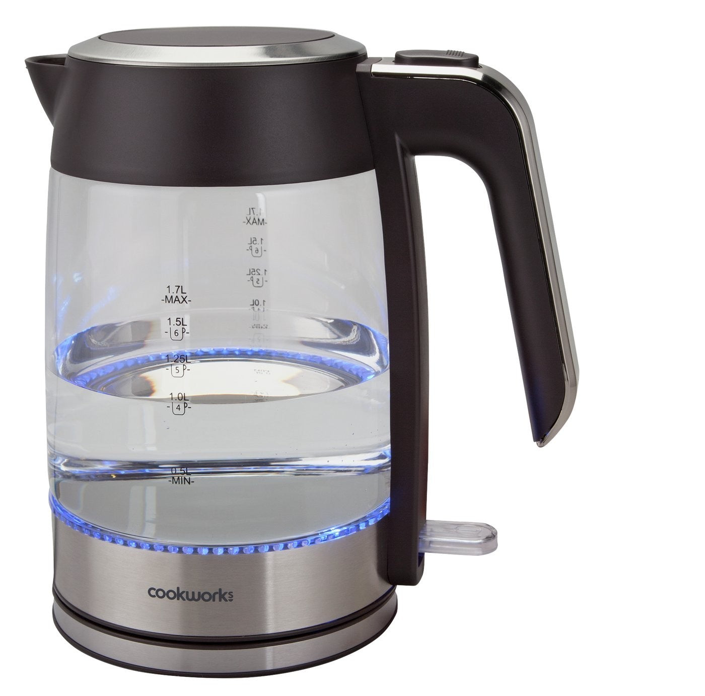 Cookworks Illuminating Kettle - Glass and Stainless Steel
