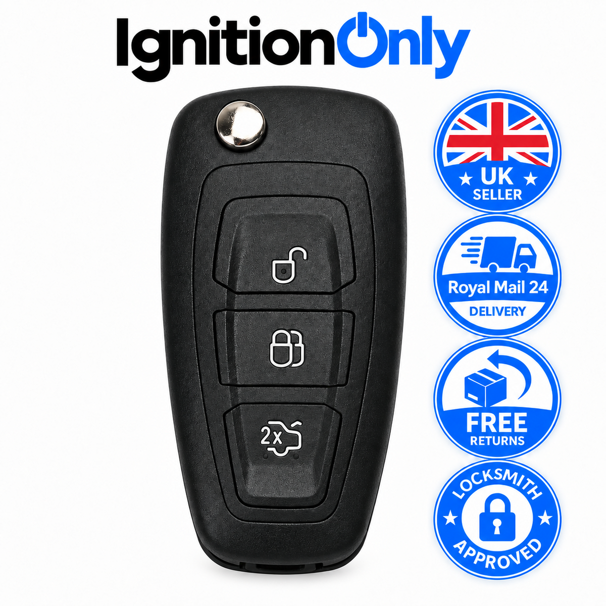 3 Button Flip Remote Key Fob Case for Ford Focus Mondeo Transit