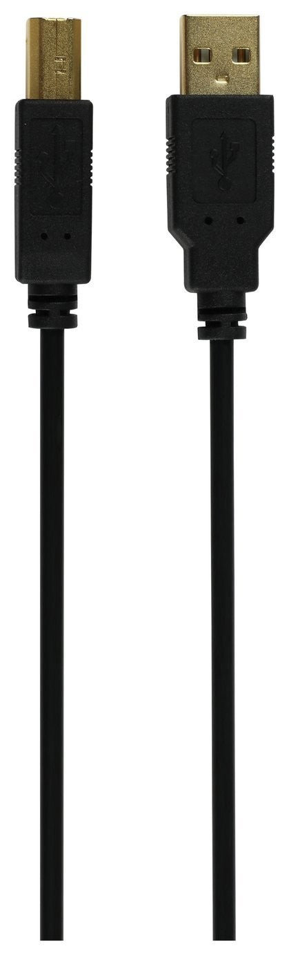 1.8m USB 2.0 A-Male to B-Male Computer Cable - Black