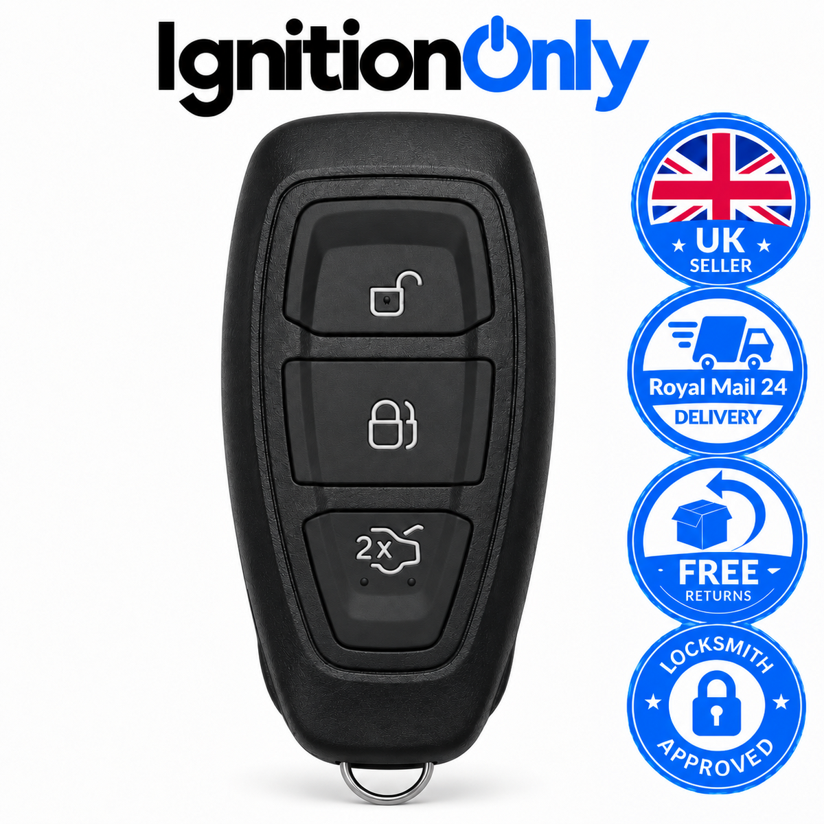 Ford Focus Fiesta Mondeo C-Max Kuga Smart Remote Key 433MHz ID83 3 Button