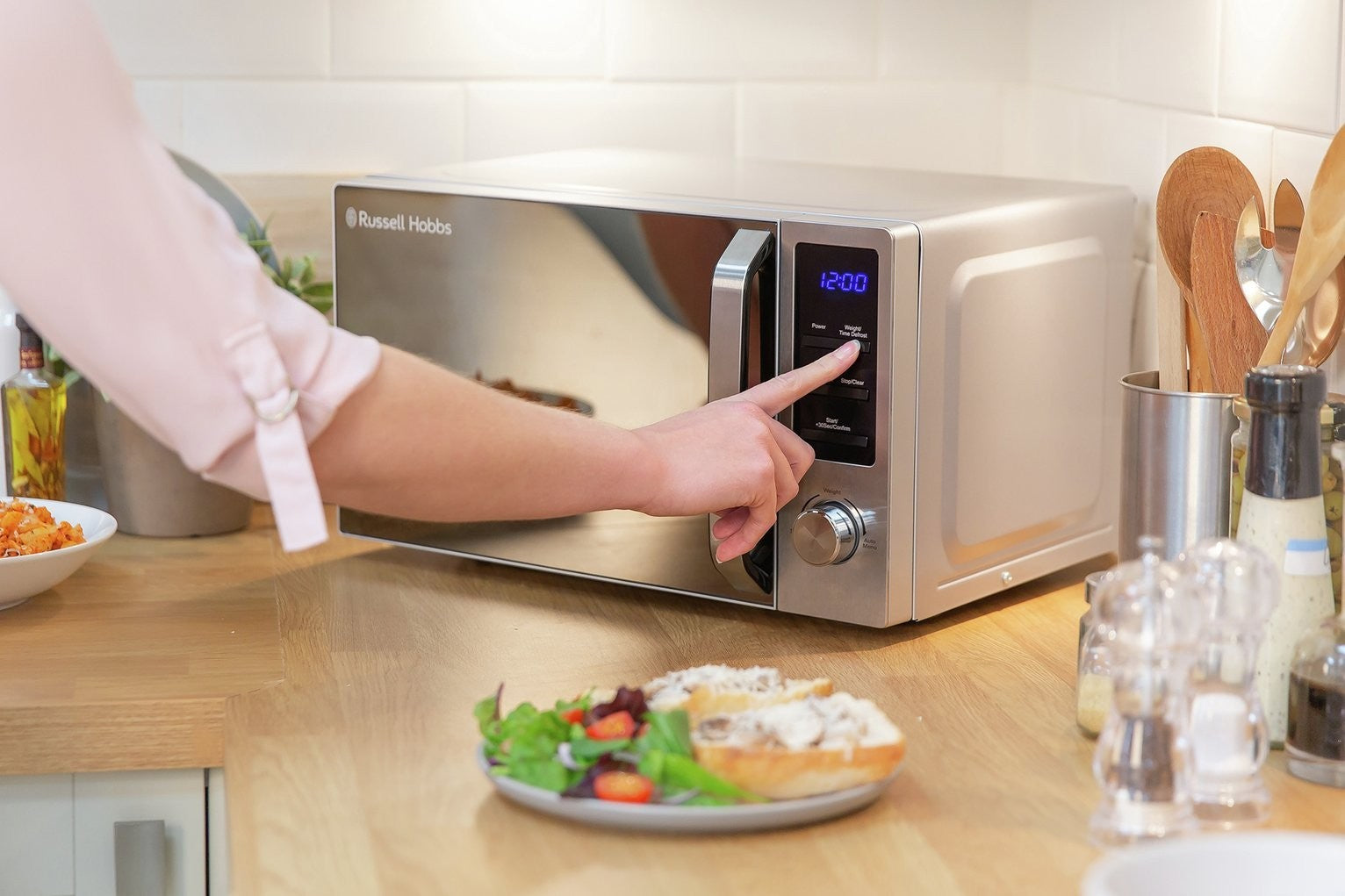 Russell Hobbs Buckingham 800W Compact Microwave - S/Steel