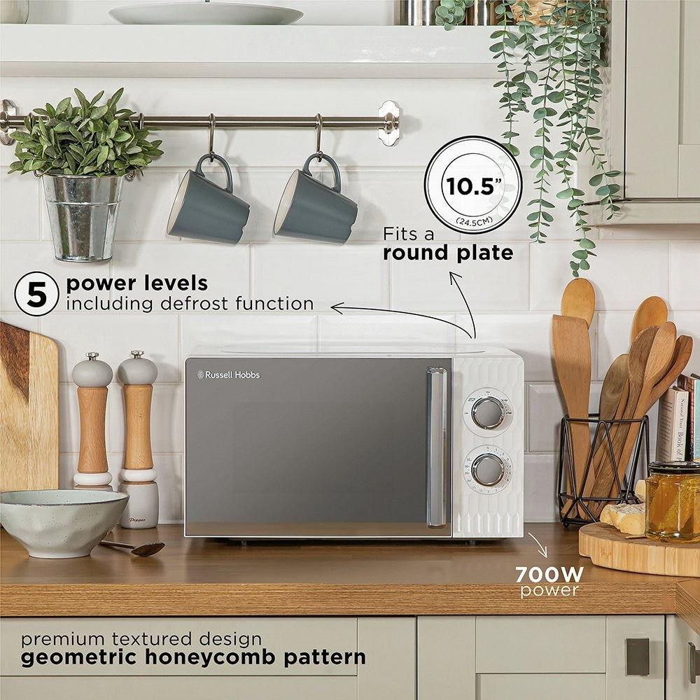 Russell Hobbs RHMM715 Manual Microwave Oven 17L Honeycomb Freestanding 700w